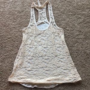 Macrame, Racerback Cream Tank Top.